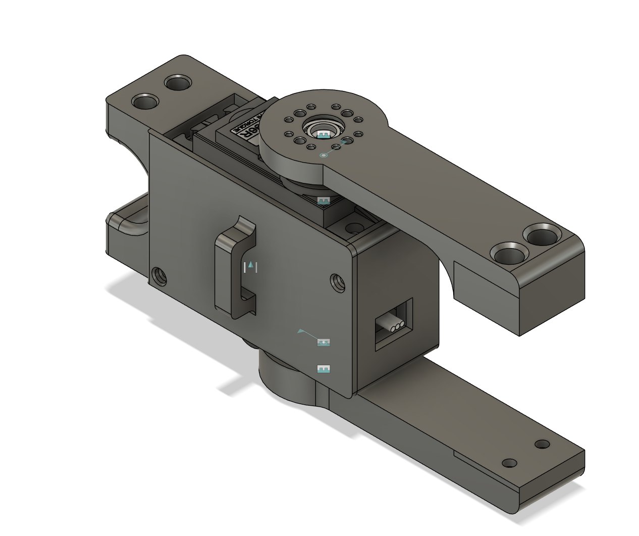 Assembled joint with connector arms in Fusion 360
